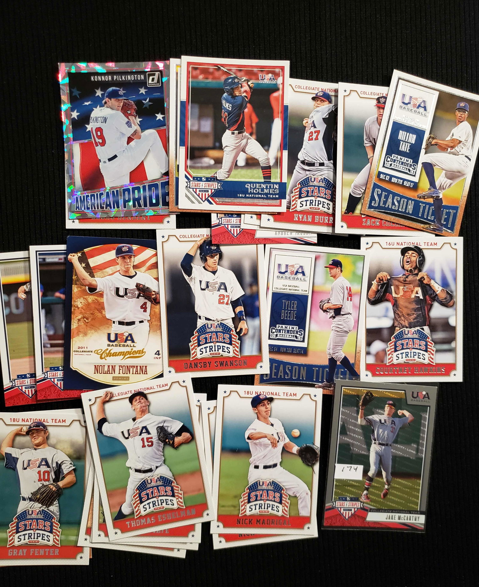 USA BASEBALL STARS AND STRIPES TEAM USA CARDS 25 CARDS (1 of 1)