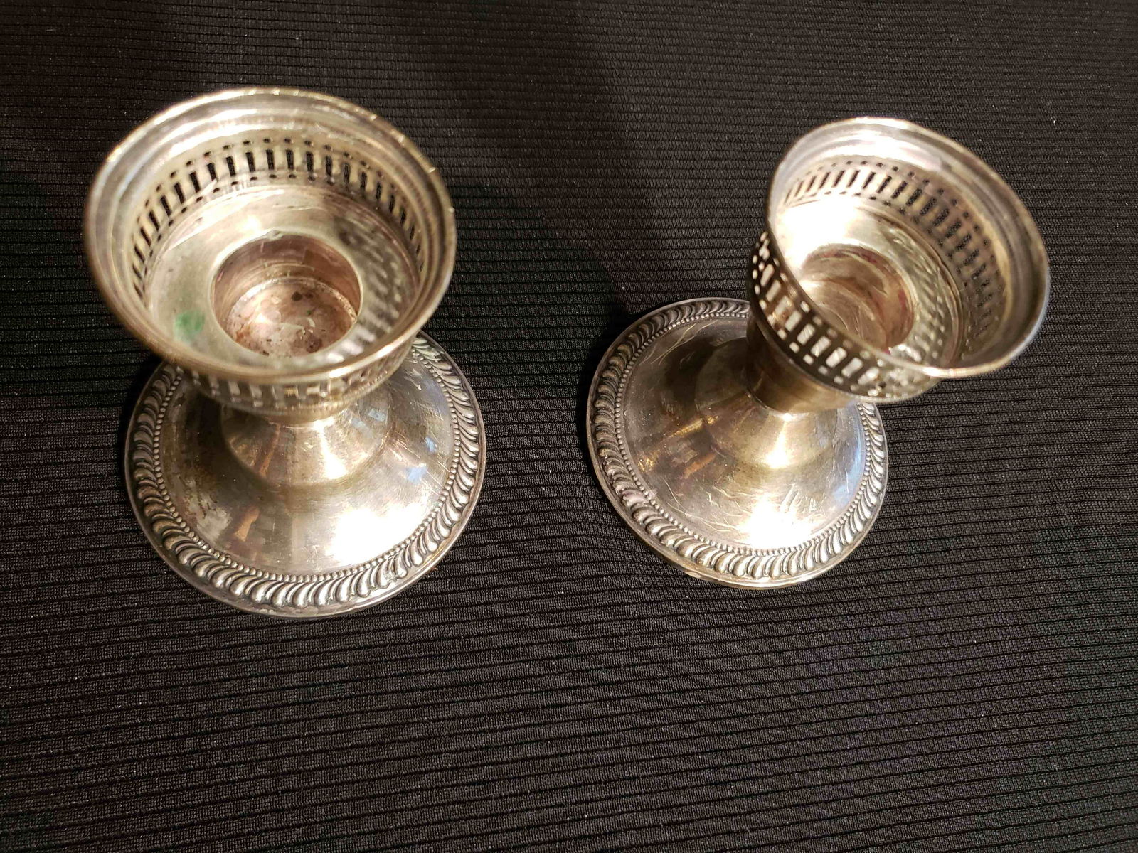 LOT OF 2 STERLING SILVER CANDLESTICK HOLDERS (1 of 3)