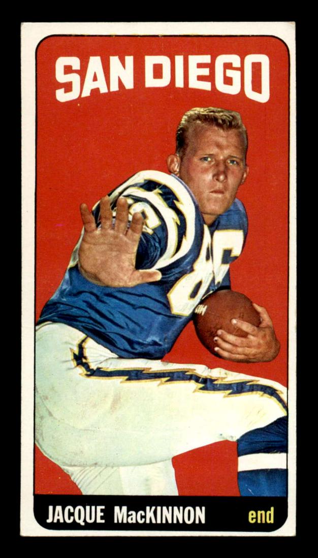 1965 TOPPS FOOTBALL TALLBOY CARD: JACQUE MacKINNON SAN DIEGO CHARGERS #167