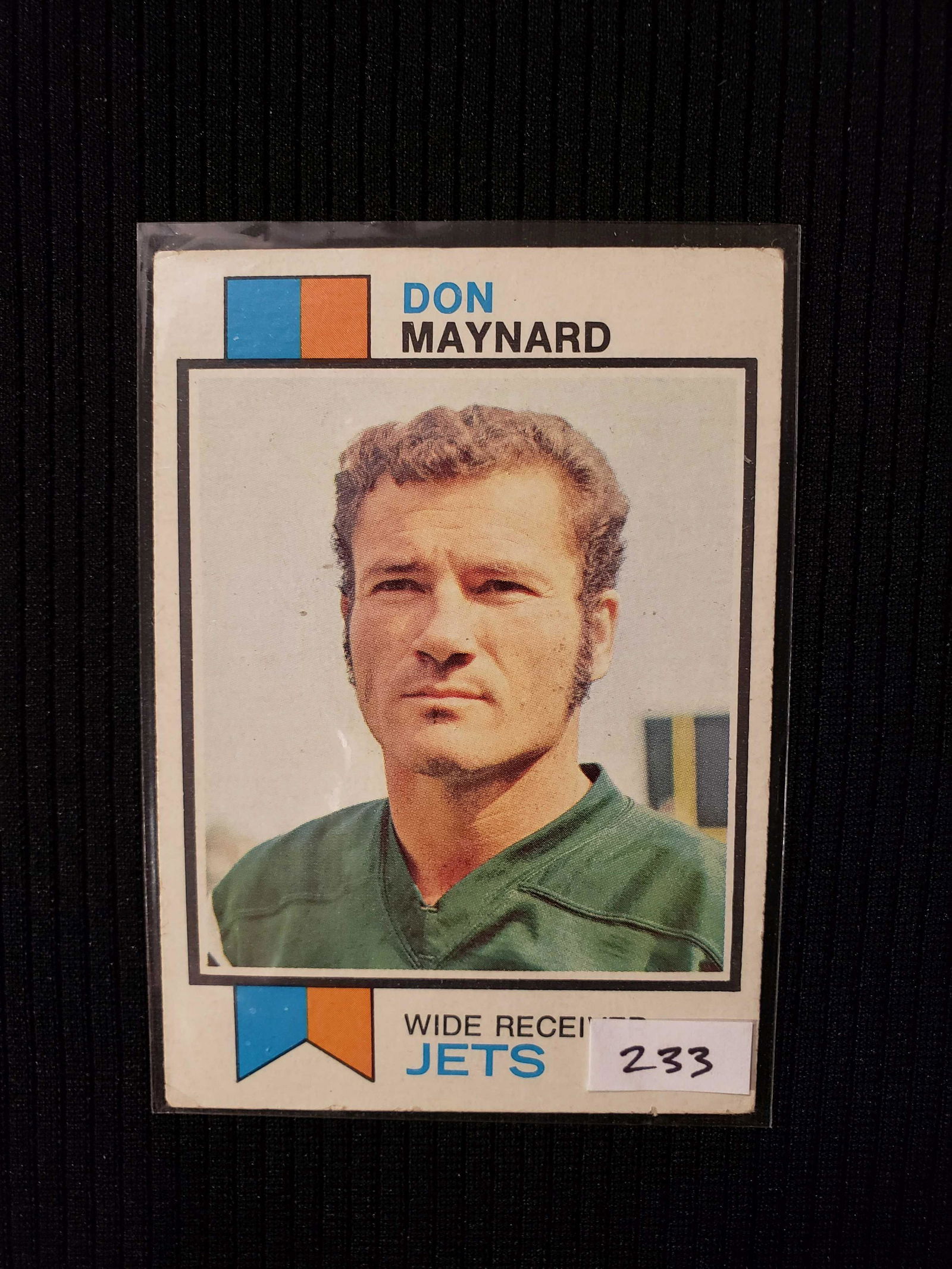 1973 TOPPS FOOTBALL #175 DON MAYNARD NY JETS: CARD IS VERY GOOD WITH LIGHT WEAR AT BOTTOM