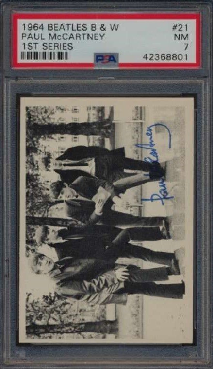 PSA GRADED ORIGINAL 1964 BEATLES B&W TRADING CARDS (1 of 1)