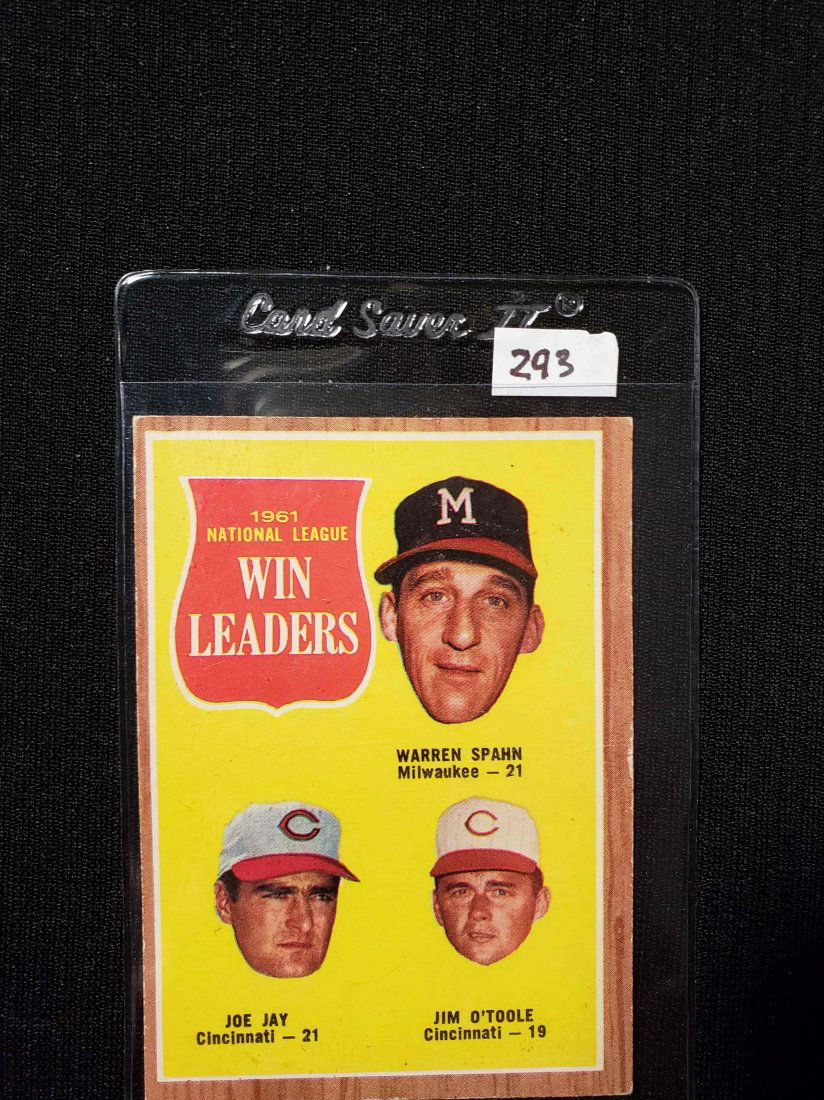 1962 TOPPS WARREN SPAHN MILWAUKEE BRAVES LEADER CARD (1 of 2)