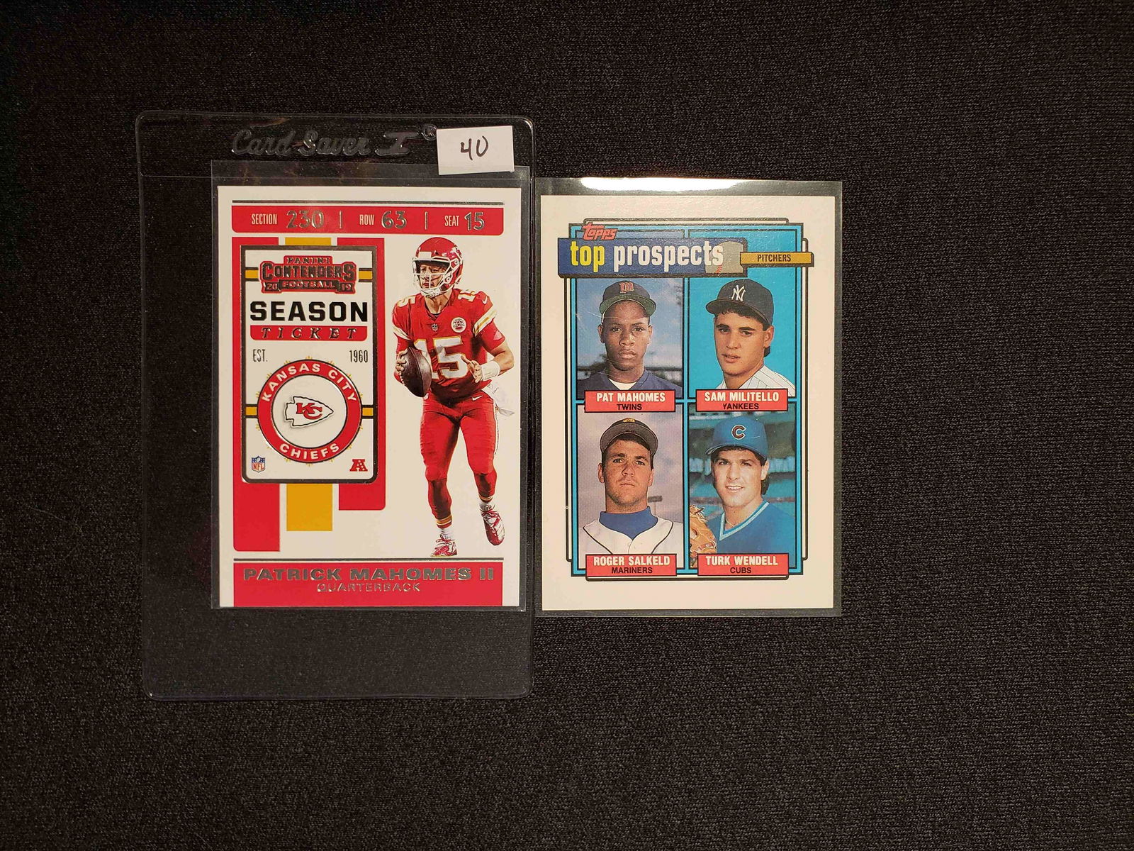 PATRICK MAHOMES II SUPER BOWL MVP AND FATHER PAT SR.: FATHER AND SON WORLD SERIES AND SUPER BOWL PARTICPANTS