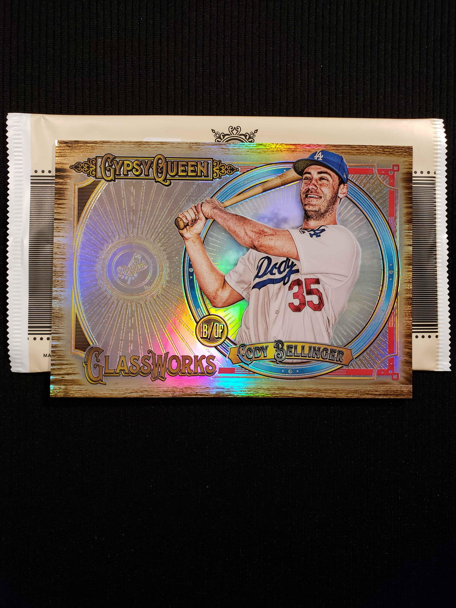 2018 GYPSY QUEEN GLASS WORKS CHROME BOX TOPPER: HOBBY EXCLUSIVE JUMBO BOX TOPPER CODY BELLINGER DODGERS
