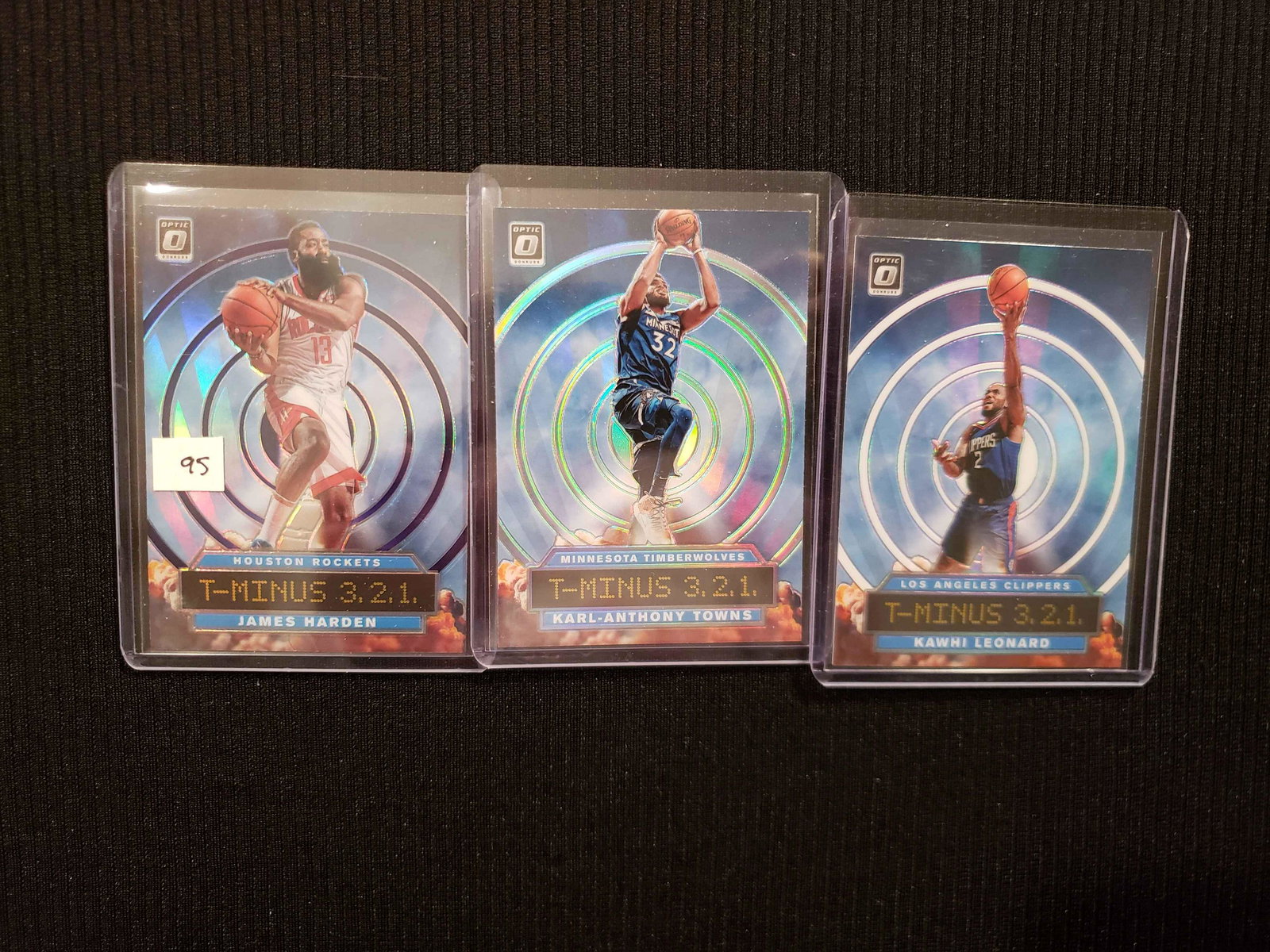 2019-20 OPTIC T-MINUS INSERT CARDS: KAWHI LEONARD, KARL-ANTHONY TOWNS, JAMES HARDEN INSERTS