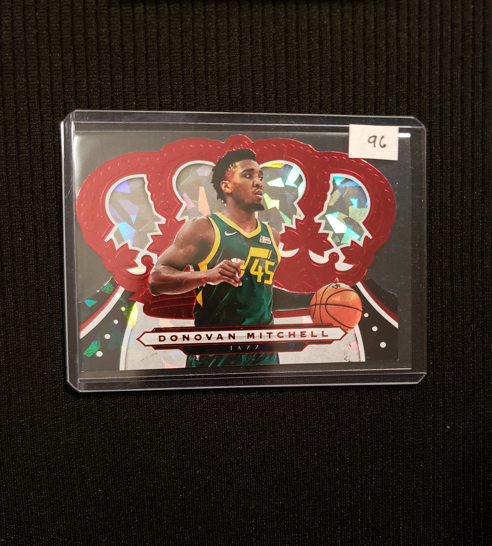 2020 CROWN ROYAL SERIAL NUMBERED DIE CUT INSERT: DONOVAN MITCHELL UTAH JAZZ SSP NUMBERED DIE-CUT 39/49