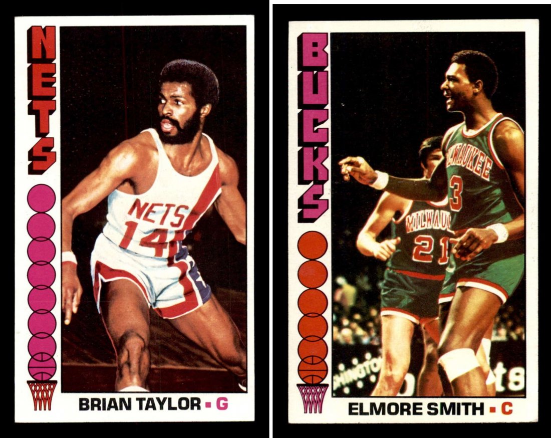1976 TOPPS BASKETBALL CARDS BIG 5X7 CARDS: #73 Brian Taylor, #65 Elmore Smith