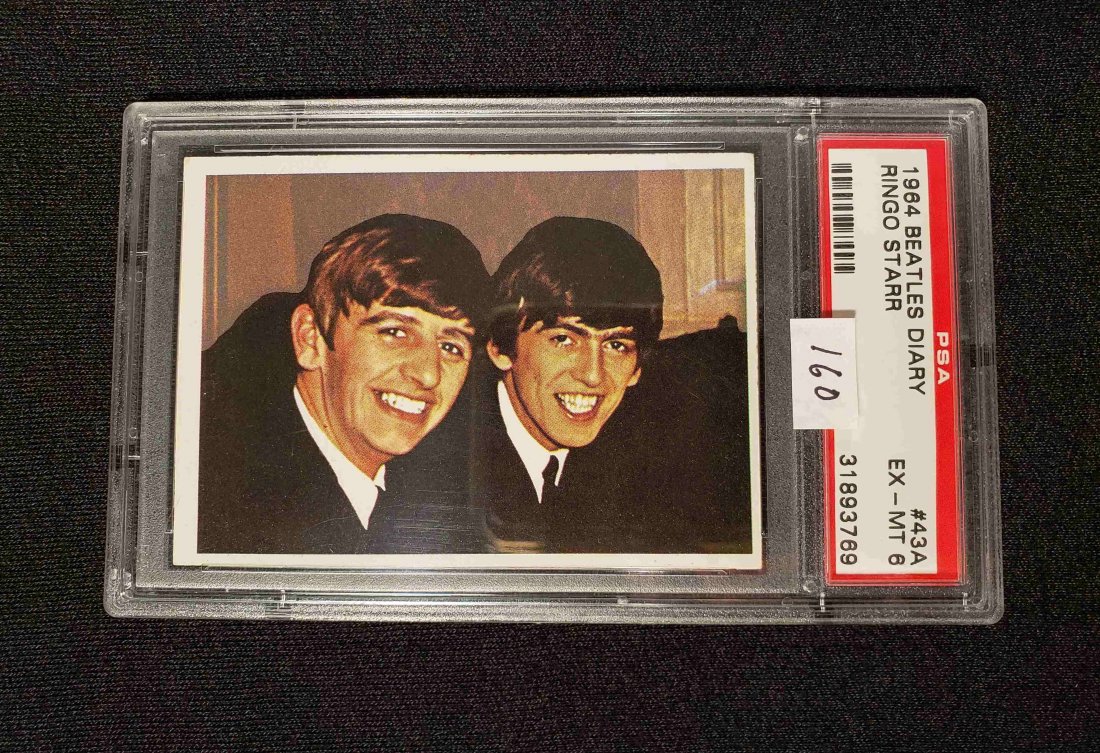 PSA GRADED 1964 Beatles Diary CARD: PSA SLABBED 1964 BEATLES DIARY #43A RINGO STARR