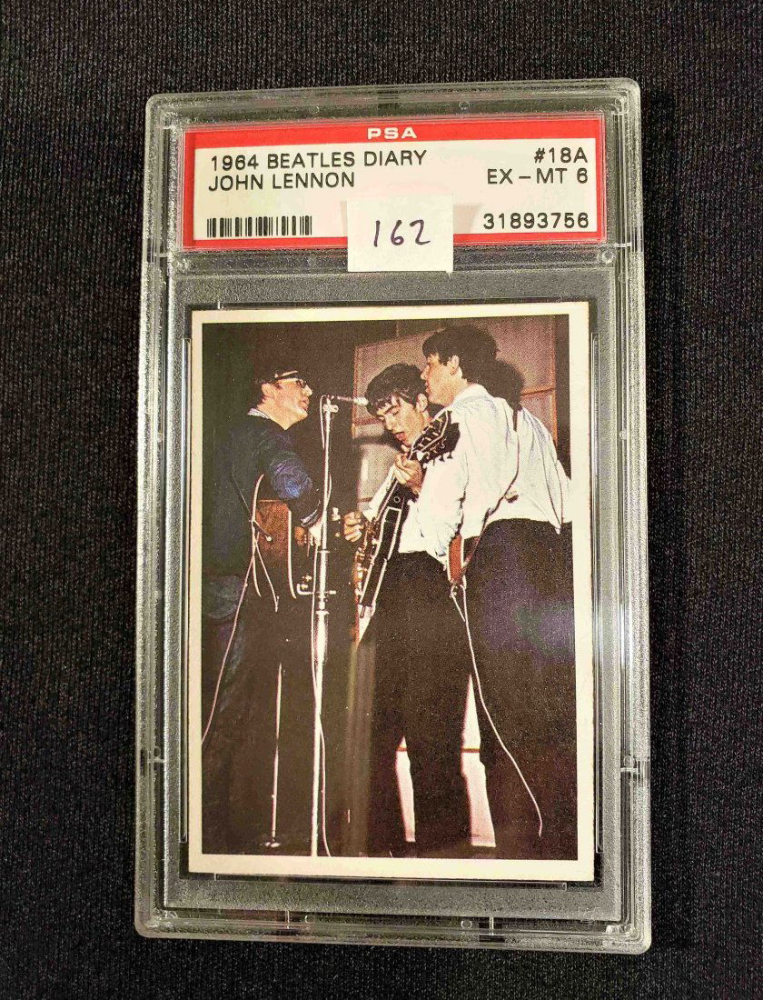 PSA GRADED 1964 Beatles Diary CARD: HARDER TO FIND "BEATLES DIARY" VINTAGE BEATLES 1964 JOHN LENNON #18A