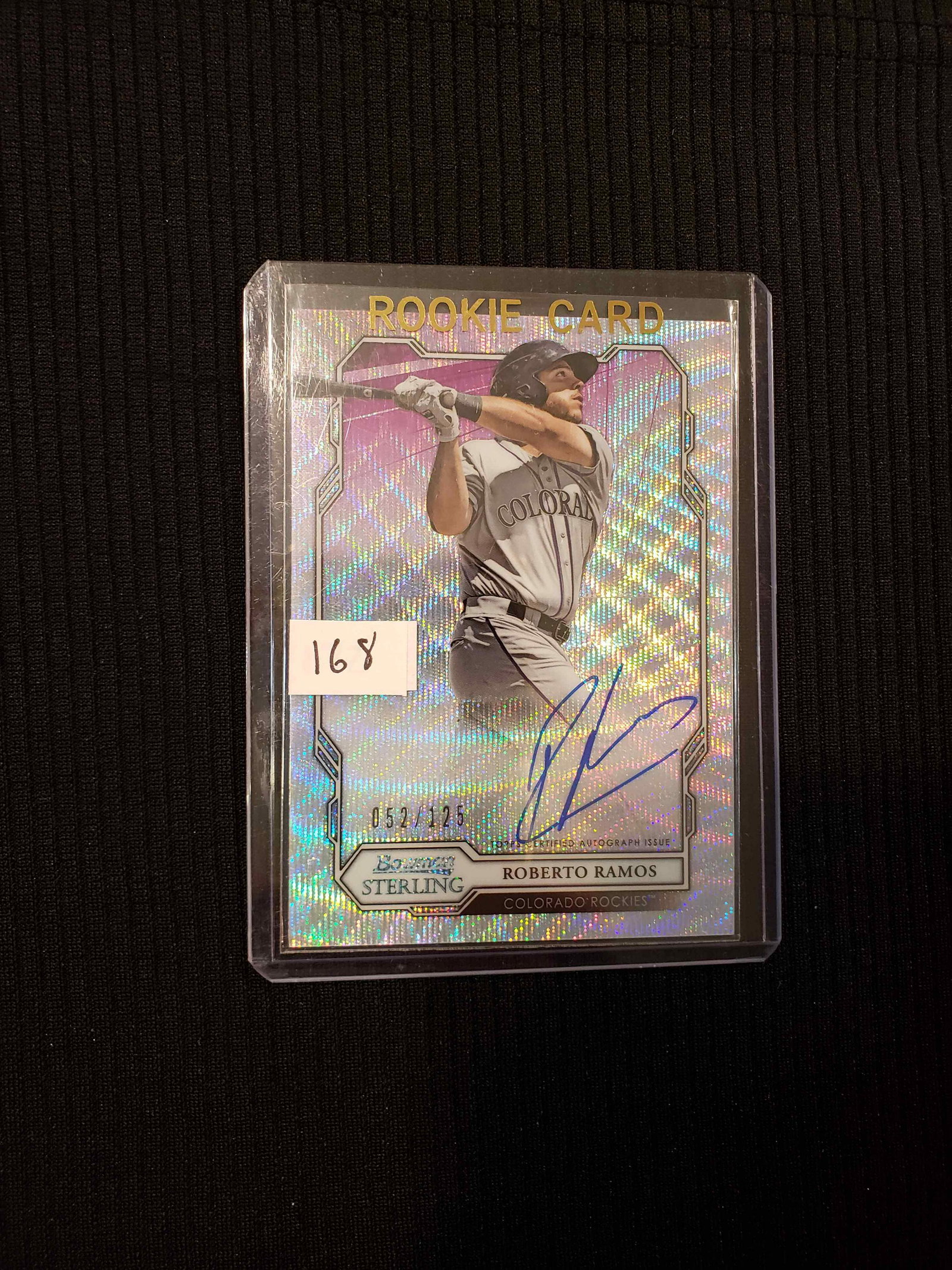 ROBERTO RAMOS AUTOGRAPHED SERIAL #'D SP: 2019 BOWMAN STERLING AUTO NUMBERED 052/125