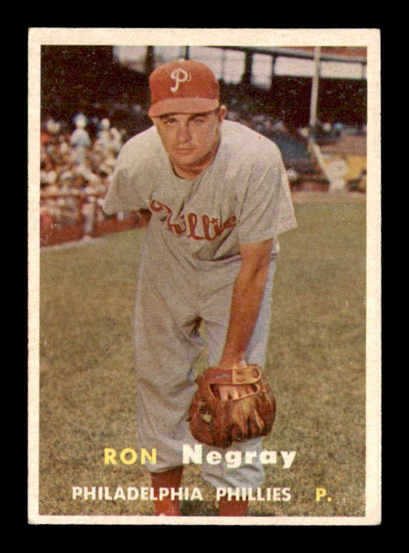 VINTAGE 1957 TOPPS BASEBALL CARDS: #254 Ron Negray PHILADELPHIA PHILLIES