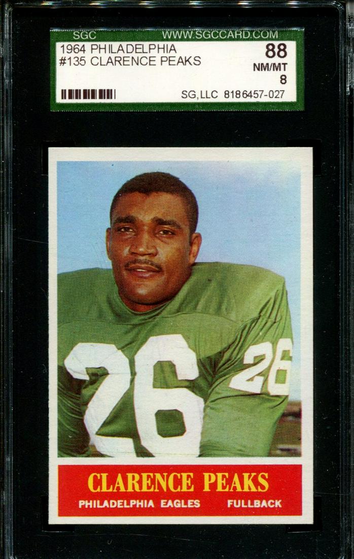 1964 PHILADELPHIA #135 CLARENCE PEAKS SGC 88: 1964 PHILADELPHIA #135 CLARENCE PEAKS SGC 88