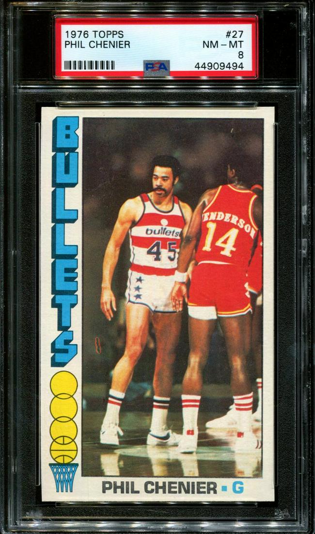 1976 TOPPS #27 PHIL CHENIER BULLETS PSA 8 (1 of 2)
