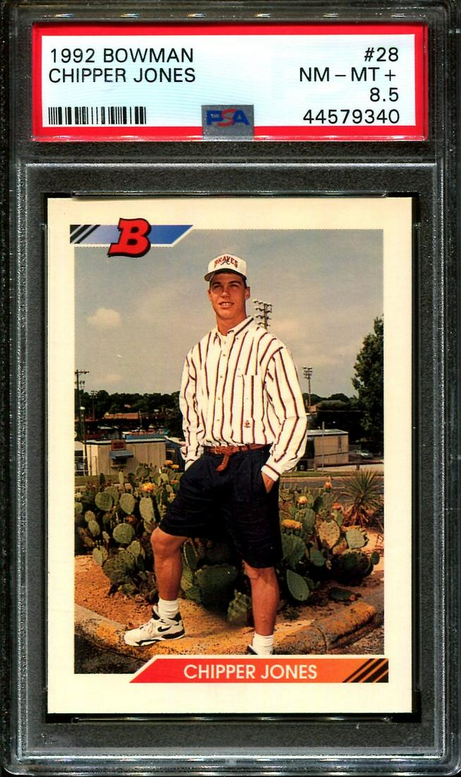1992 BOWMAN #28 CHIPPER JONES HOF PSA 8.5 (1 of 2)