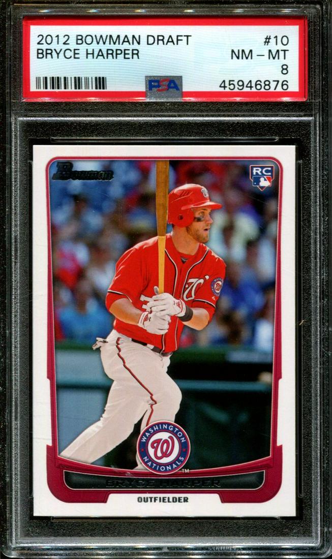 2012 BOWMAN DRAFT #10 BRYCE HARPER RC PSA 8 (1 of 2)