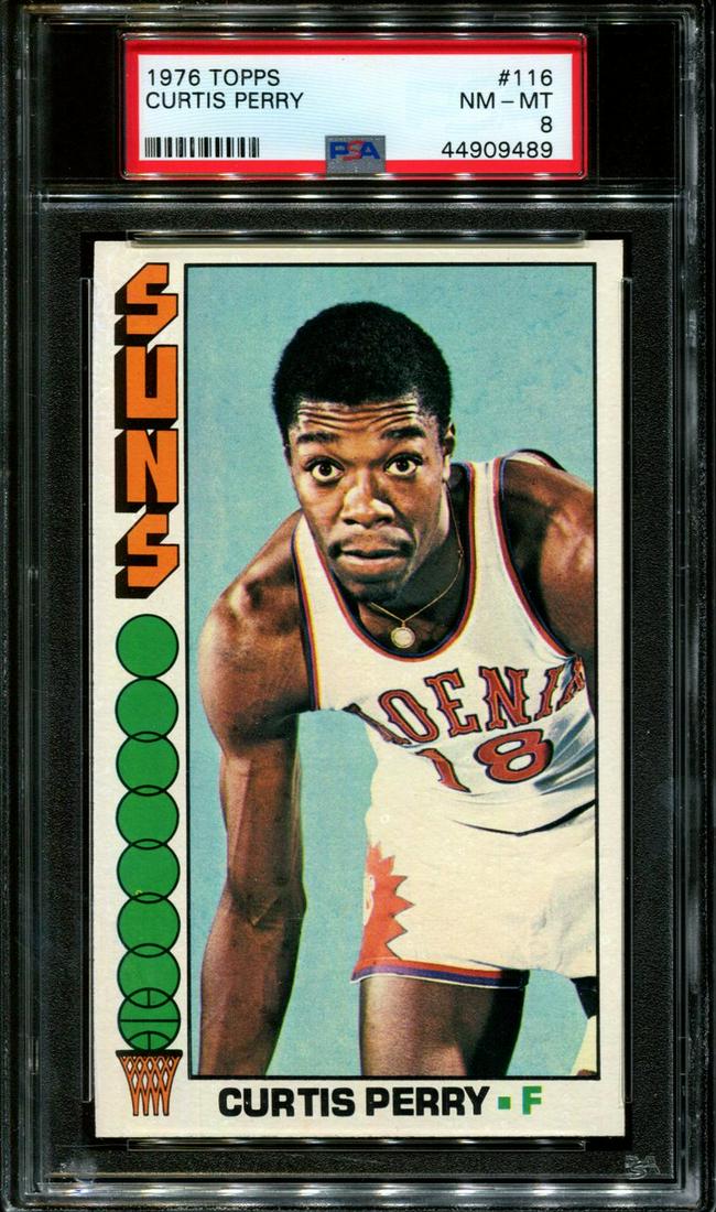 1976 TOPPS #116 CURTIS PERRY SUNS PSA 8 (1 of 2)