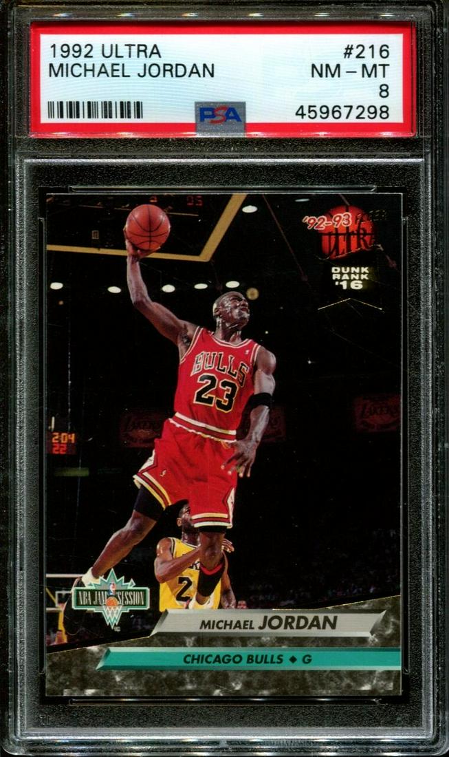 1992 ULTRA #216 MICHAEL JORDAN BULLS HOF PSA 8 (1 of 2)
