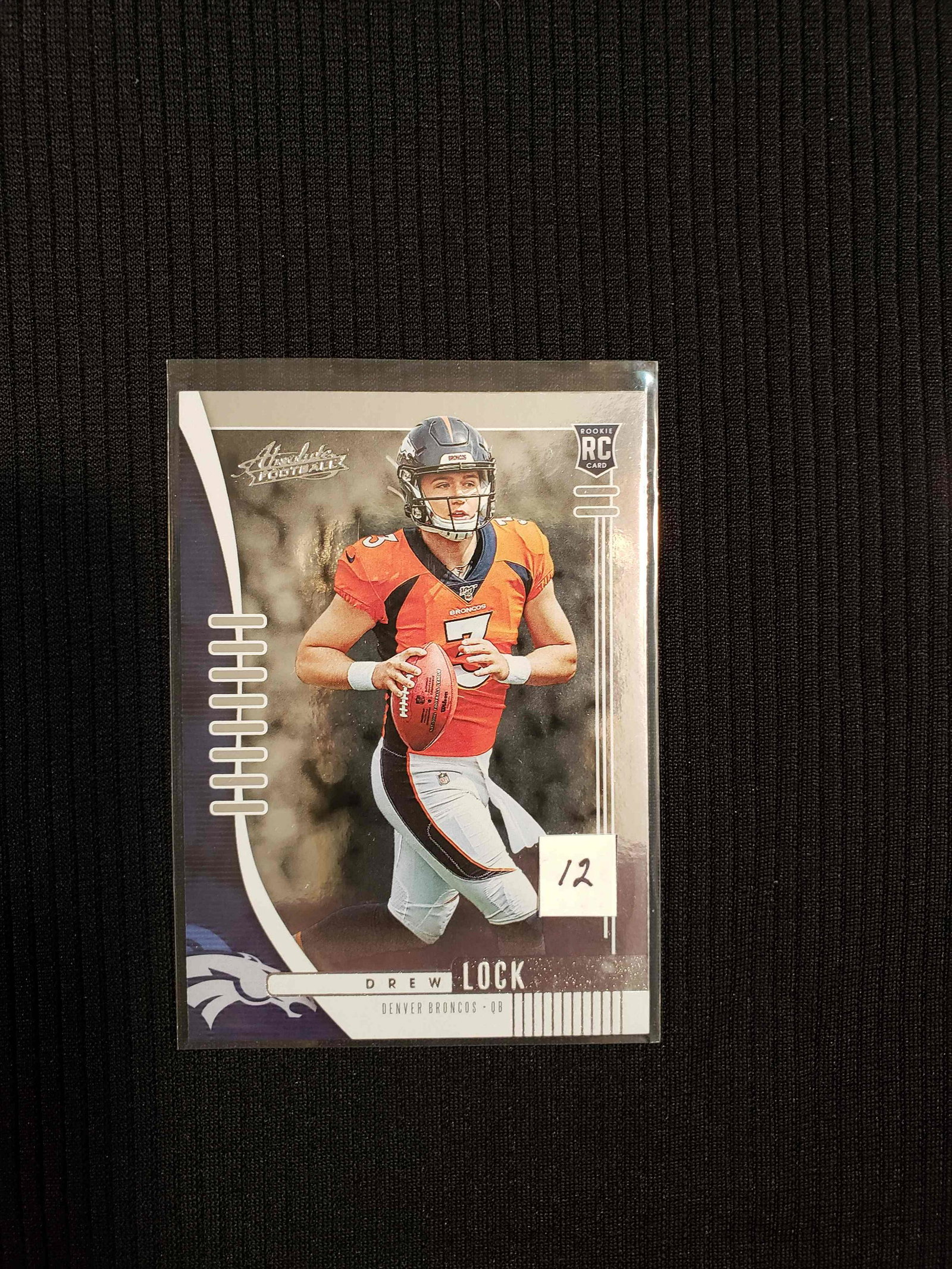 DREW LOCK DENVER BRONCOS ROOKIE CARD: 2019 PANINI ABSOLUTE #115 DREW LOCK FOIL ROOKIE CARD