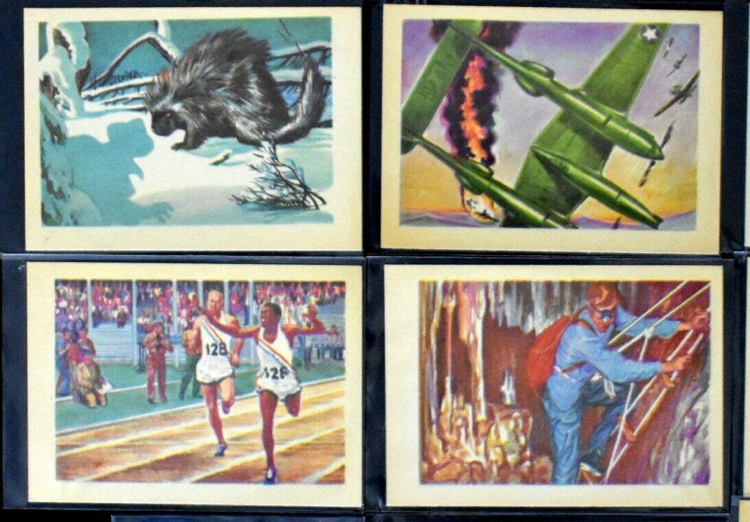 LOT OF 4 HIGH GRADE 1956 ADVENTURE GUM CARDS NM+/MT: LOT OF 4 HIGH GRADE 1956 ADVENTURE GUM CARDS NM+/MT