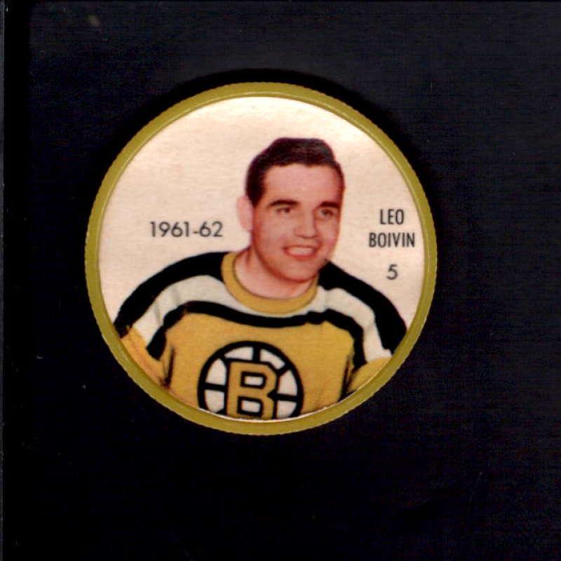 SHIRRIFF/SALADA HOCKEY COINS: #5 Leo Boivin HOF - 1961 Shirriff/Salada Coins Hockey Cards