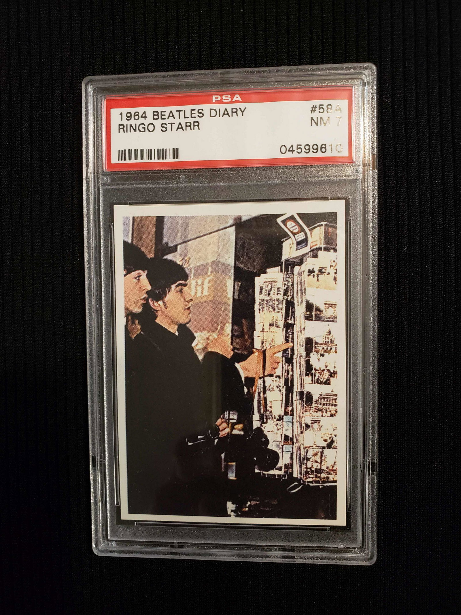 1964 BEATLES DIARY PSA GRADED CARD: 1964 BEATLES DIARY #58A RINGO STARR PSA 7 NM