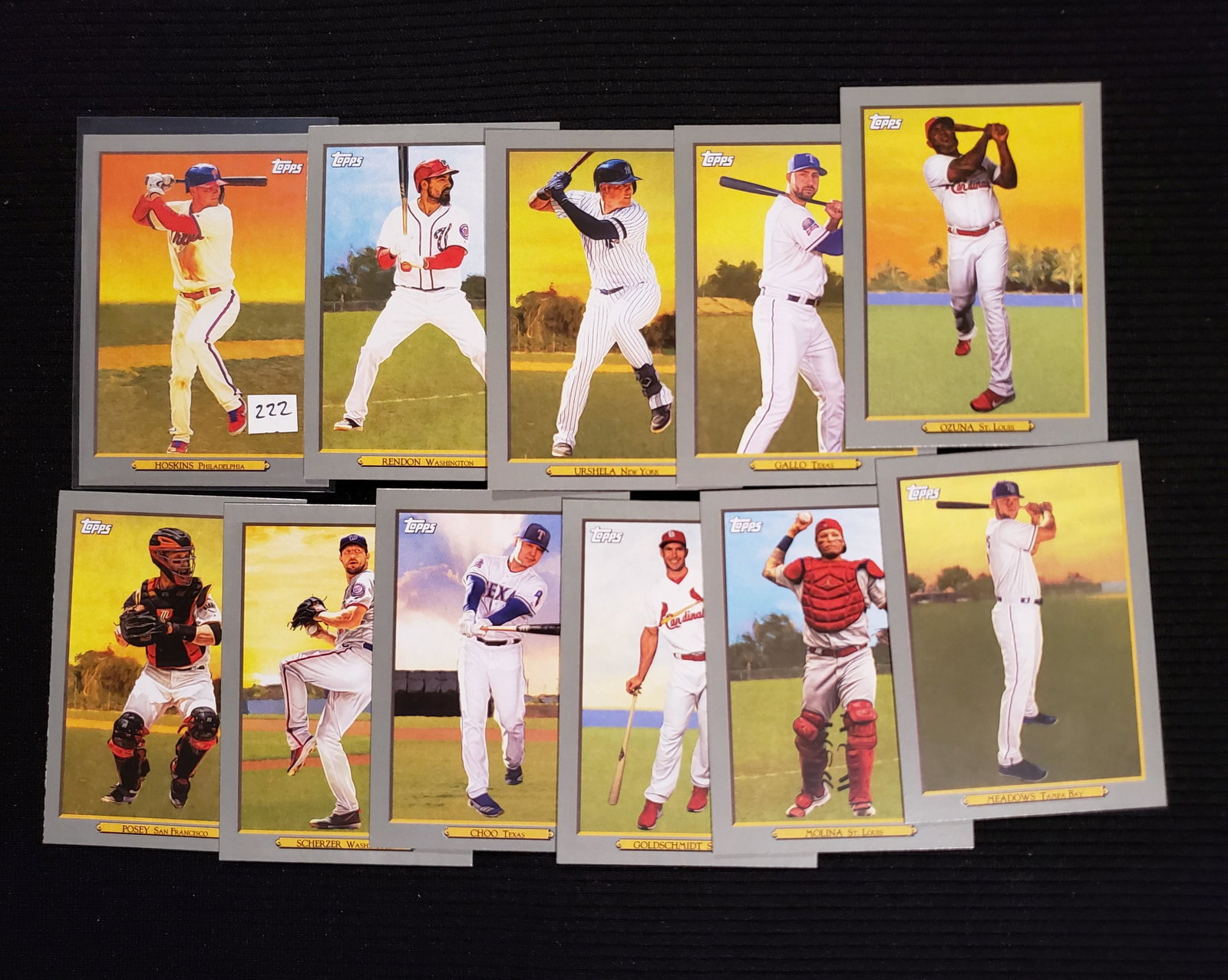 TOPPS SERIES 1 BASEBALL TURKEY RED SP INSERTS: LOT OF 11 TURKEY RED INSERTS RHYS HOSKIN, ANTHONY RENDON, PAUL GOLDSCHMIDT, MAX SCHERZER