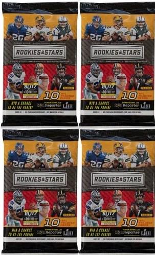 2018 Panini Rookies & Stars Football SEALED PACKS (4): LOT OF 4 PACKS Look for rookies of Baker Mayfield, Saquon Barkley, Lamar Jackson, Nick Chubb, Josh Allen, and more!