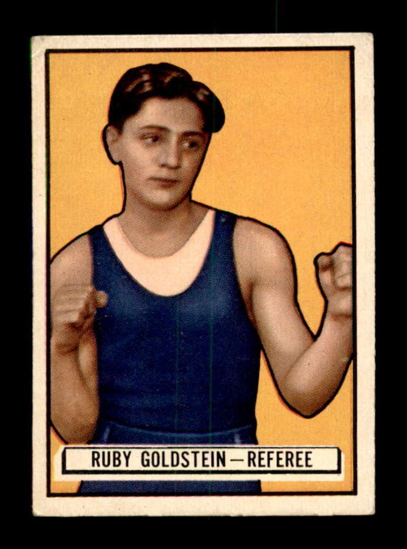 VINTAGE 1951 Ringside BOXING CARD Ruby Goldstein EX++: BEAUTIFUL ART WORK AND AMAZING CONDITION PICTURES SPEAK FOR THEM SELVES ON THESE 1951 RINGSIDE BOXING CARDS. I CAN'T BELIEVE THE AUCTIONEER DIDNT PLUCK THESE UP! WONT FIND ANY NICER