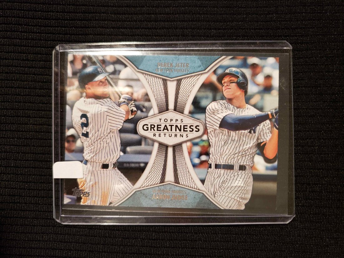 DEREK JETER AARON JUDGE YANKEES INSERT CARD: 2019 TOPPS BASEBALL GREATNESS RETURNS YANKEES INSERT CARD