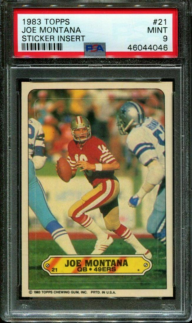 1983 JOE MONTANA 49ERS SLABBED TOPPS STICKER (1 of 2)