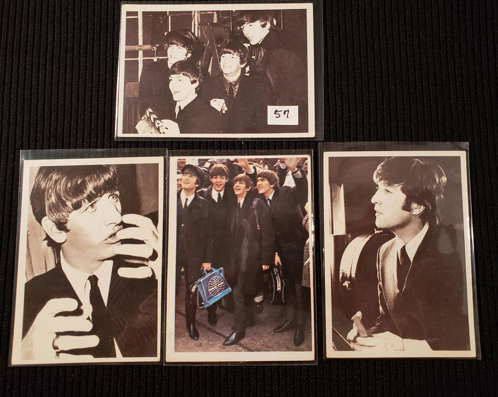 1964 BEATLES HARD DAYS NIGHT MOVIE AND COLOR CARDS: ORIGINAL BEATLES CARDS IN GREAT SHAPE OVER 64 YEARS OLD!