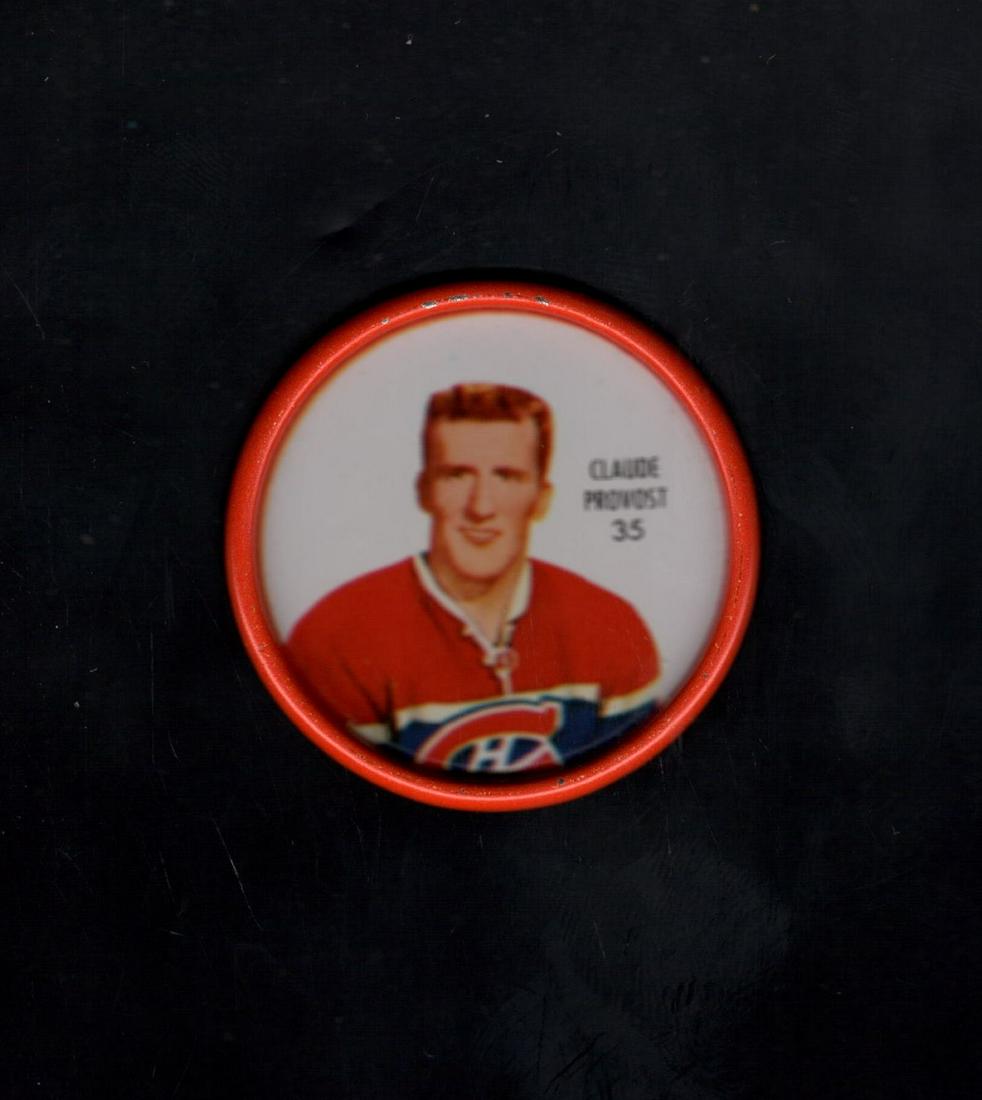 RARE FIND 1962 MONTREAL CANADIENS HOCKEY COINS: 1962 Shirriff Coins #35 Claude Provost EX+