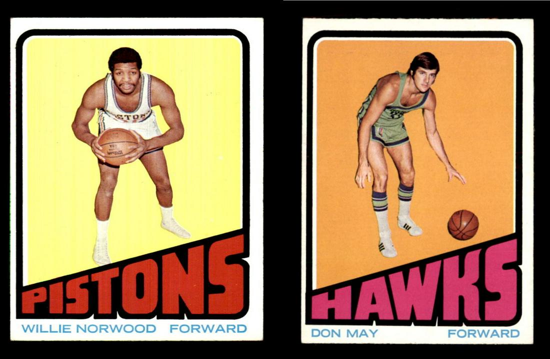 1972 Topps BASKETBALL CARDS BETTER GRADE: 1972 Topps #94 Willie Norwood EXMT/EXMT+ AND #96 Don May EXMT/EXMT+