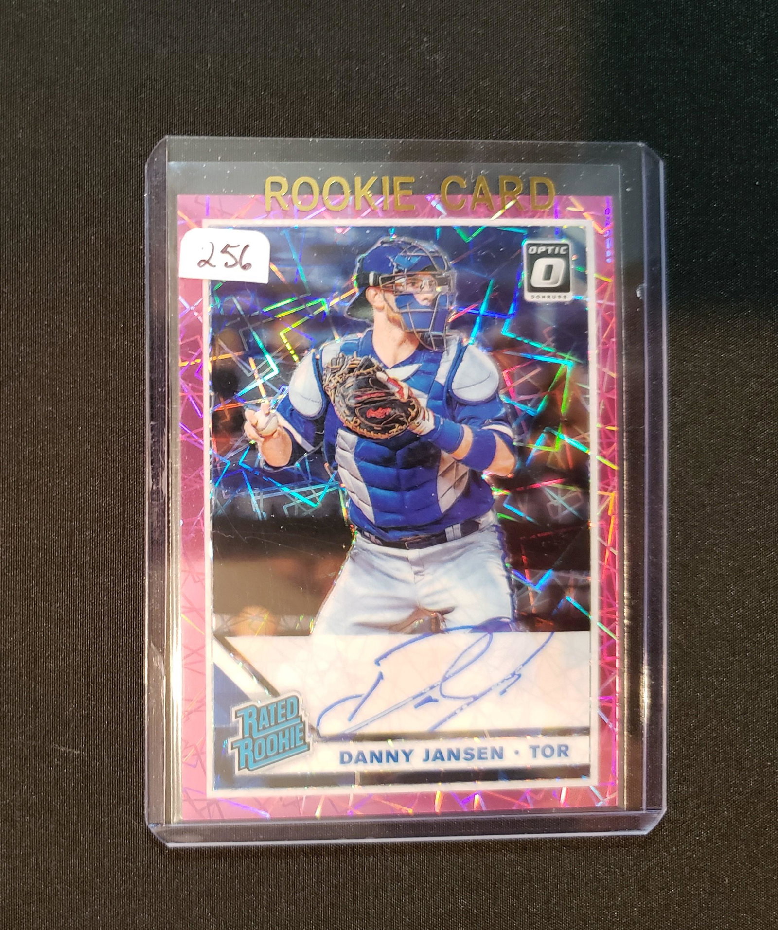 DANNY JANSEN BLUE JAYS AUTOGRAPHED RATED ROOKIE: 2020 OPTIC PINK VELOCITY SP SIGNATURE CARD