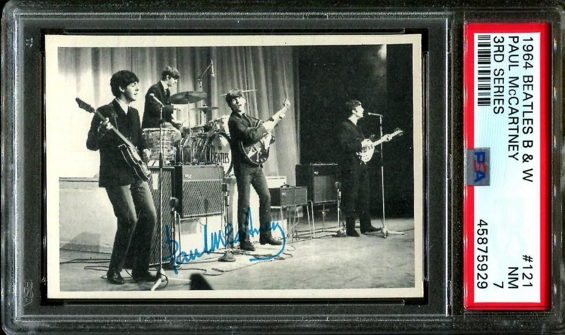 1964 BEATLES B&W #121 PAUL McCARTNEY POP 14 PSA 7: 1964 BEATLES B&W #121 PAUL McCARTNEY POP 14 PSA 7
