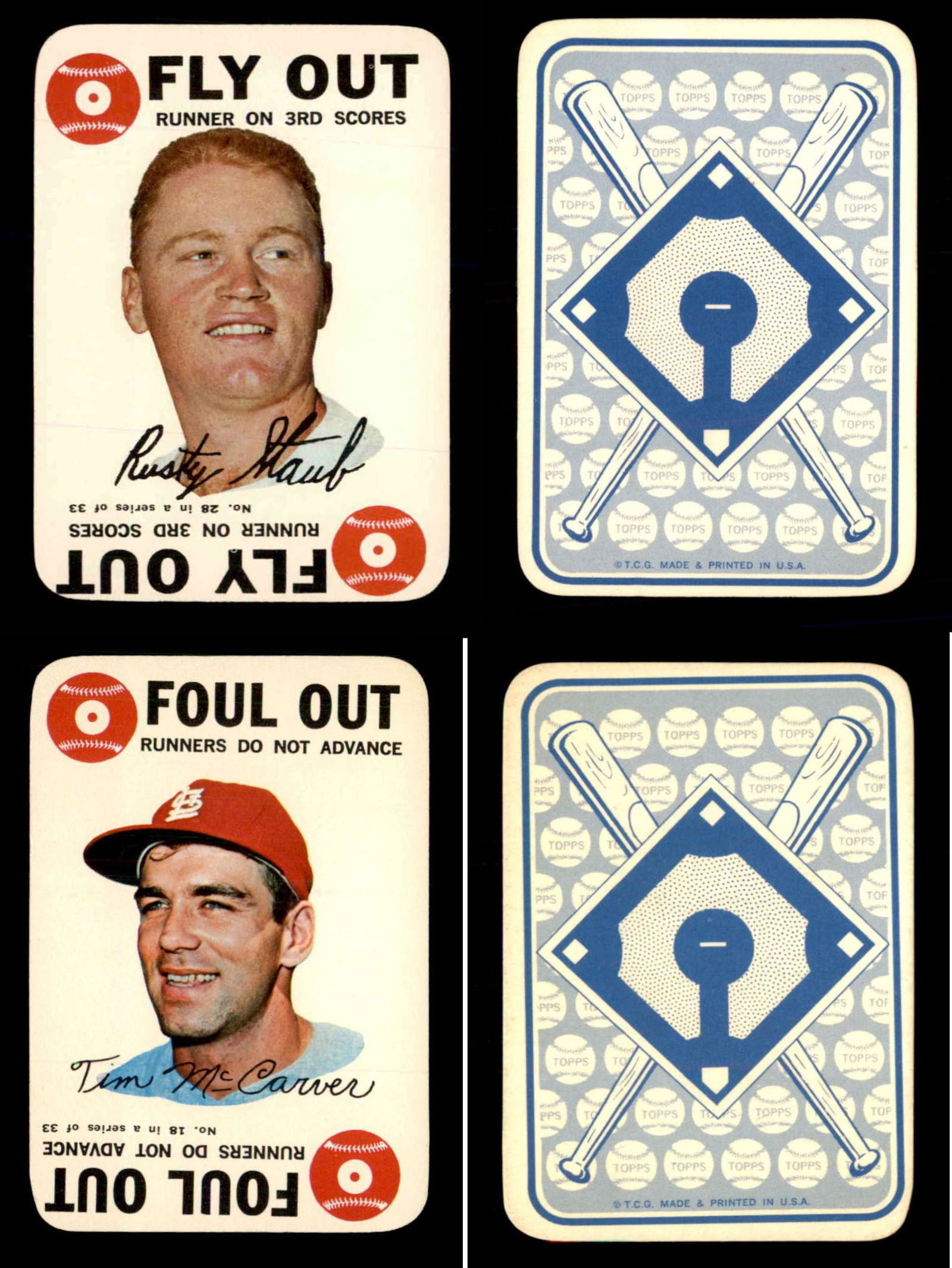 (2) 1968 TOPPS BASEBALL GAME CARD INSERTS (1 of 1)