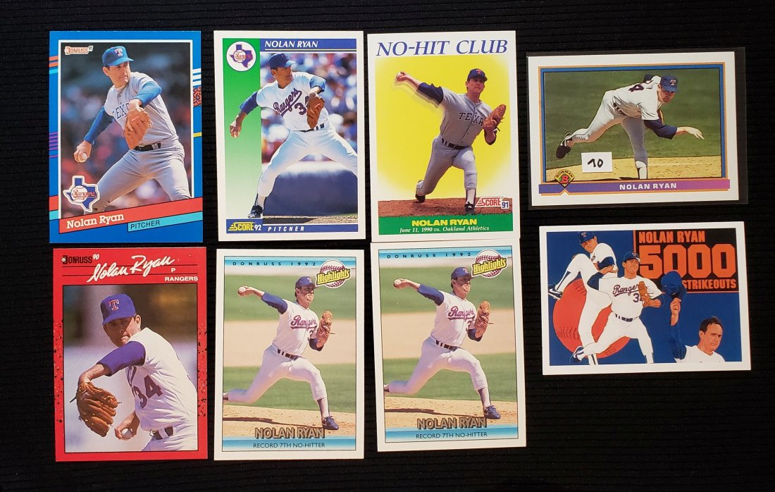 LOT OF 8 NOLAN RYAN BASEBALL CARDS (1 of 2)