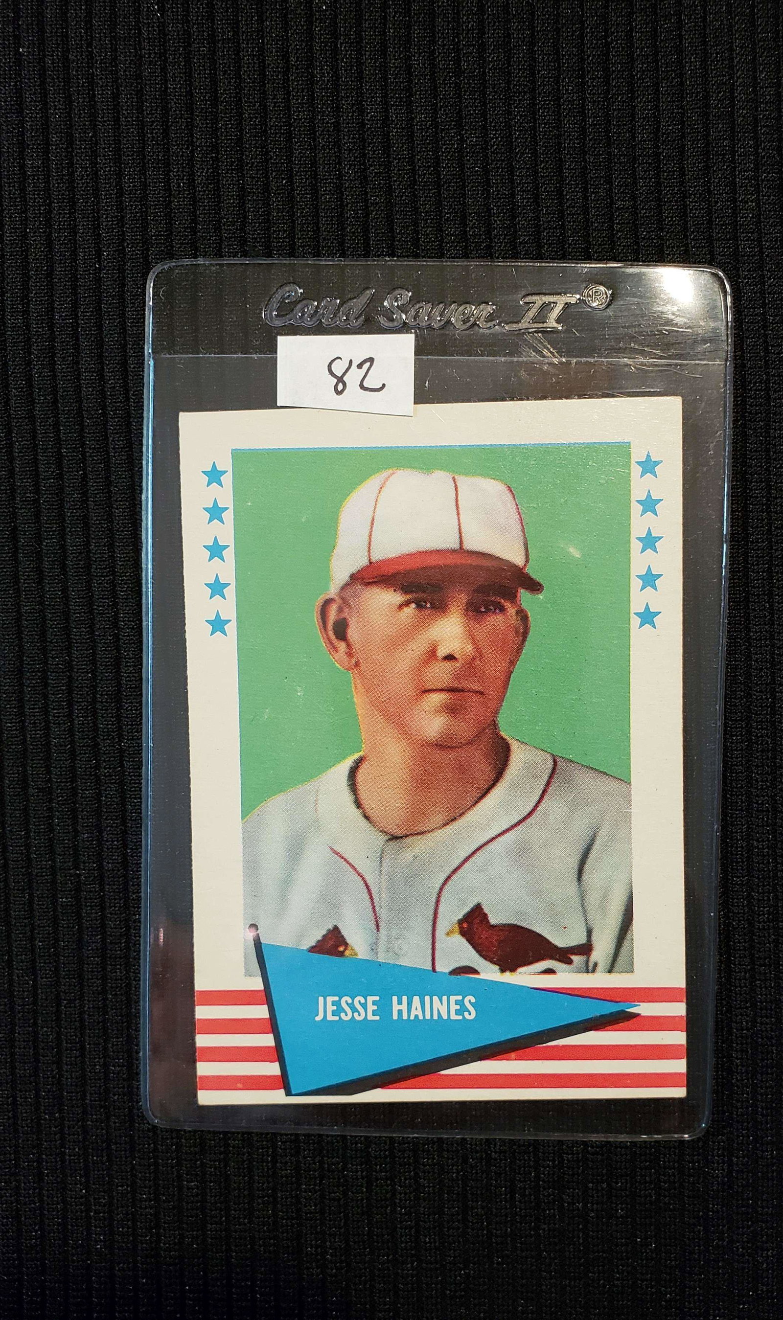 1961 FLEER BASEBALL GREATS: 1920'S ST. LOUIS CARDINALS PITCHER JESSE HAINES