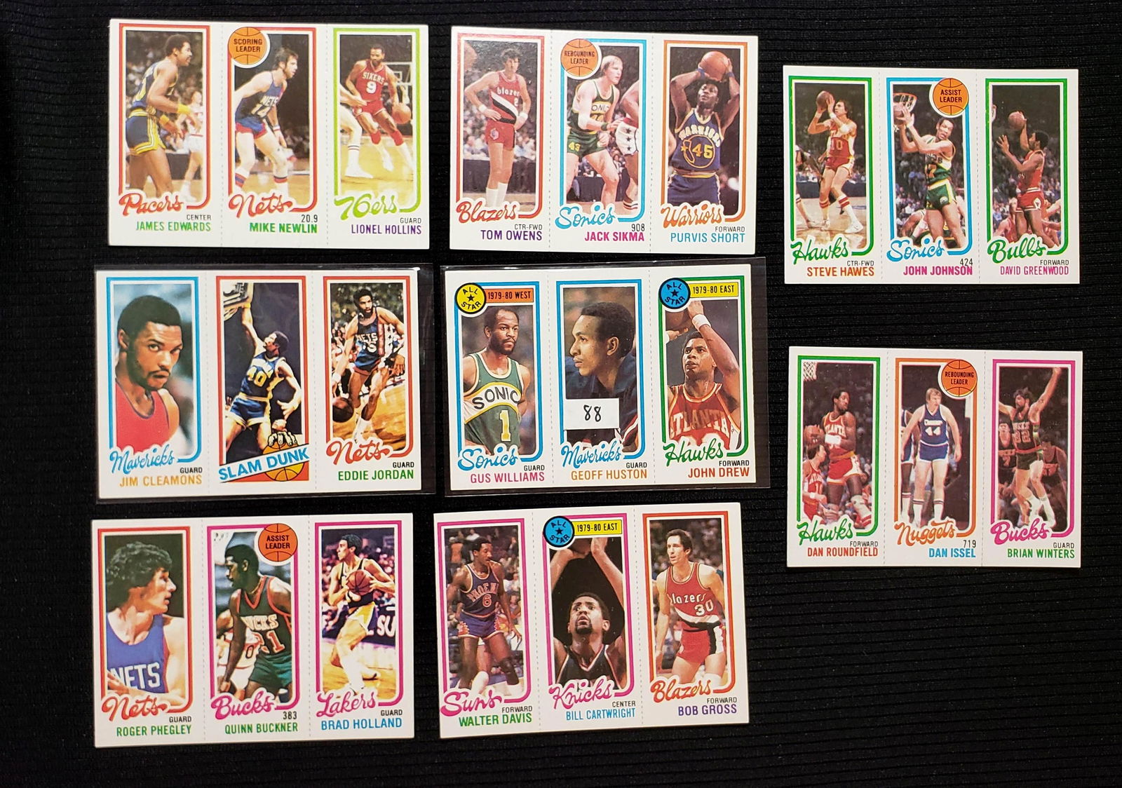 LOT OF 8 1980 TOPPS PERFERATED PANELS (1 of 1)