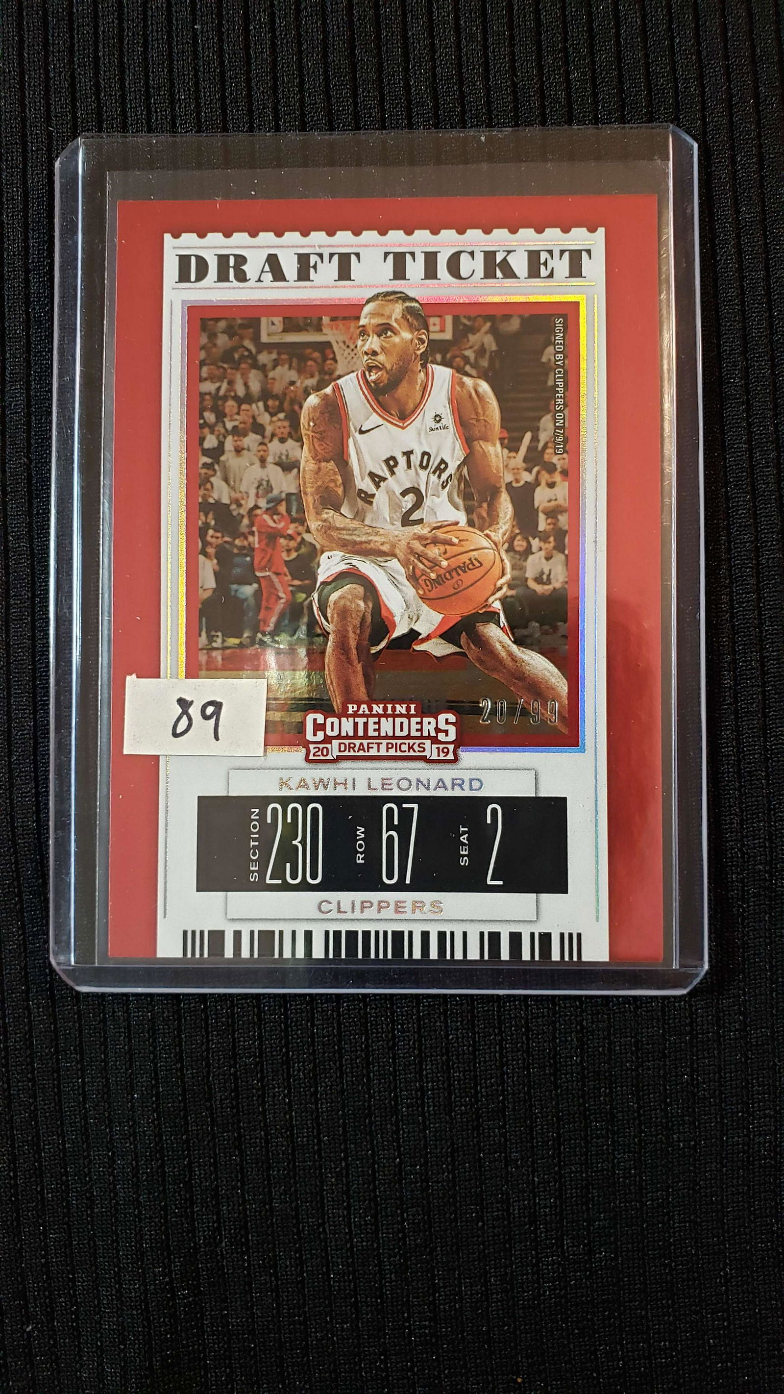 KAWHI LEONARD 2019 DRAFT TICKET FOIL SP (1 of 1)