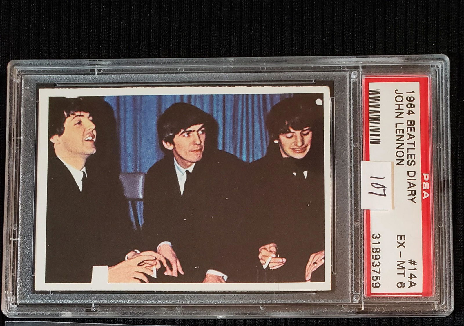 PSA GRADED 1964 BEATLES DIARY CARD #14A (1 of 1)