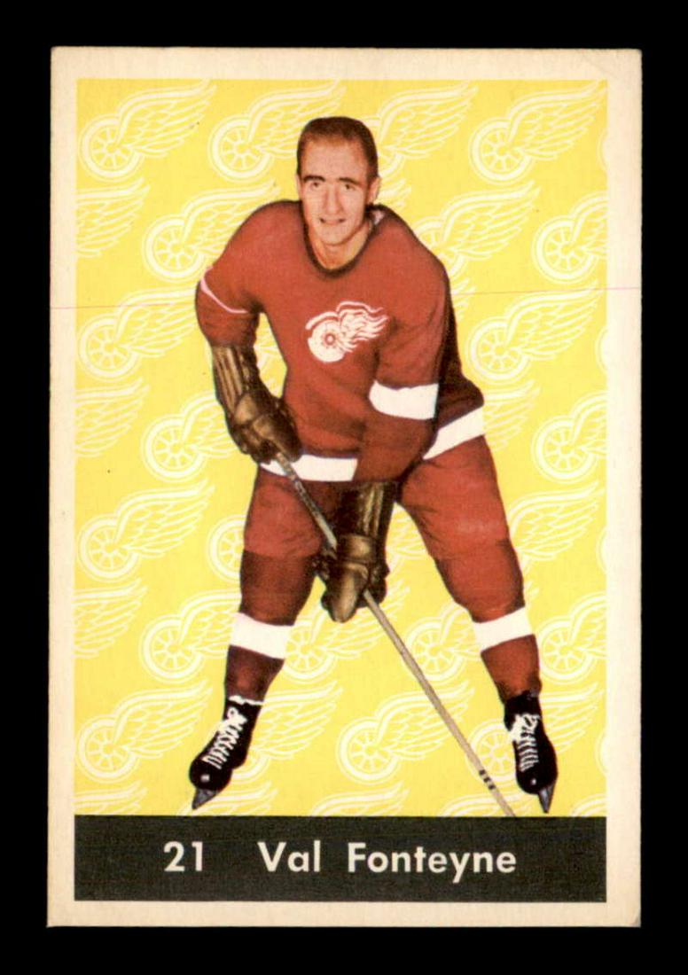 1961-62 SERIES PARKHURST VINTAGE HOCKEY CARD: 1961 Parkhurst #21 Val Fonteyne VGEX