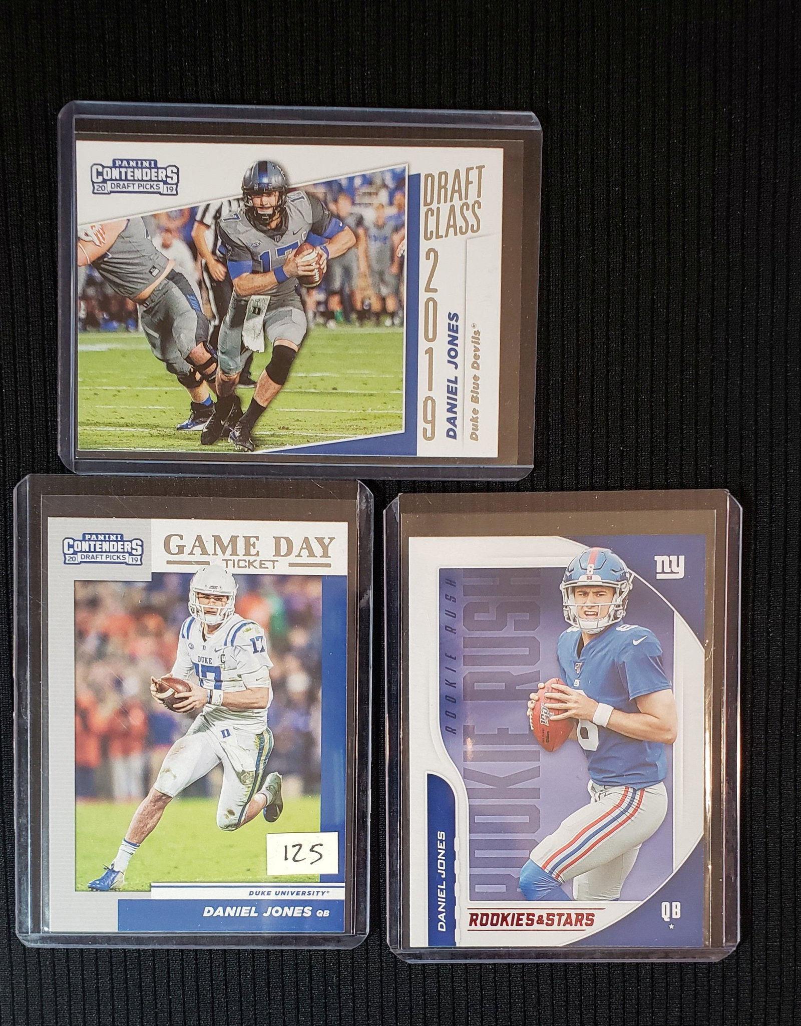 DANIEL JONES NEW YORK GIANTS ROOKIE CARDS: 2019 ROOKIE AND STARS AND 2019 CONTENDERS ROOKIE CARDS