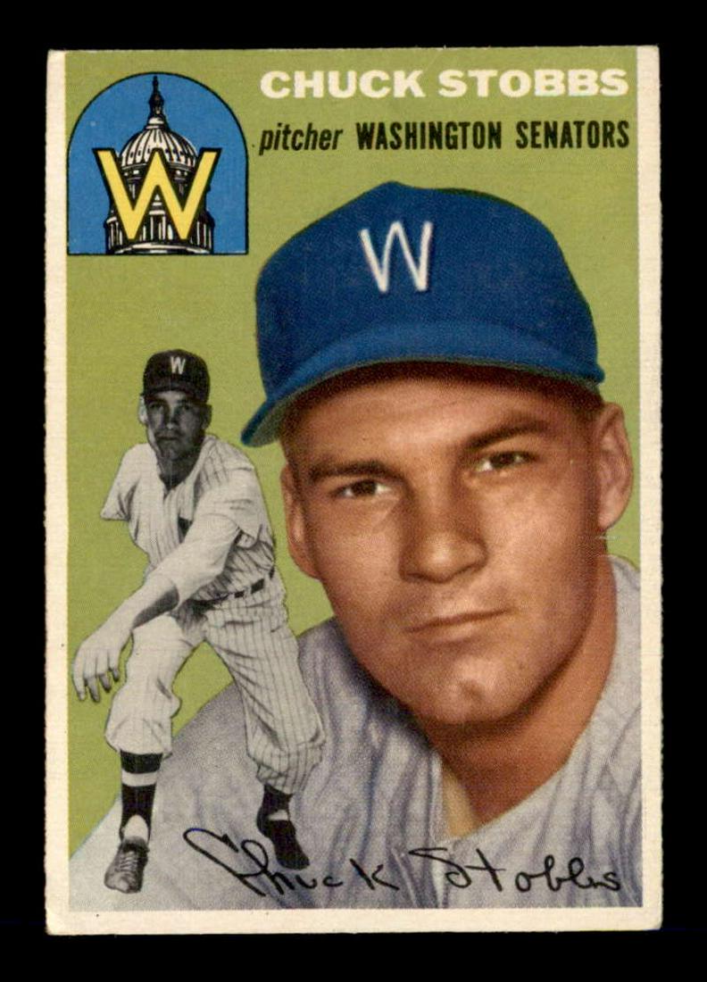 1954 Topps #185 CHUCK STOBBS SENATORS (1 of 2)