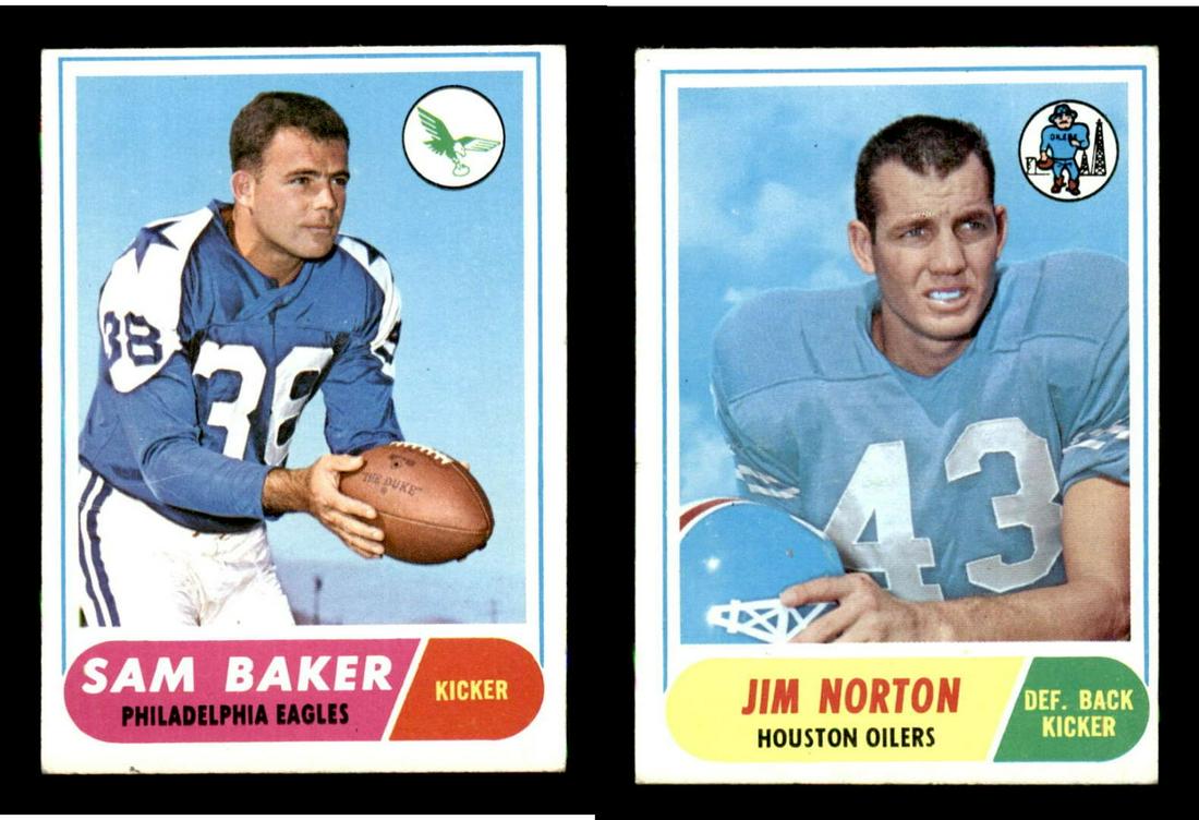1968 Topps FOOTBALL #32 Sam Baker, #41 Jim Norton: 1968 Topps FOOTBALL #32 Sam Baker, #41 Jim Norton