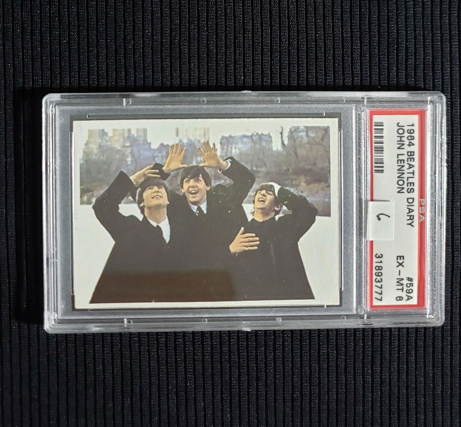 PSA GRADED BEATLES CARD 1964 BEATLES DIARY: PSA 7 EX-MT NM 1964 BEATLES DIARY #59A JOHN LENNON