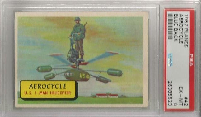 1957 PLANES AEROCYCLE BLUE BACK #42 PSA 6 EX-MT: 1957 PLANES AEROCYCLE BLUE BACK #42 PSA 6 EX-MT