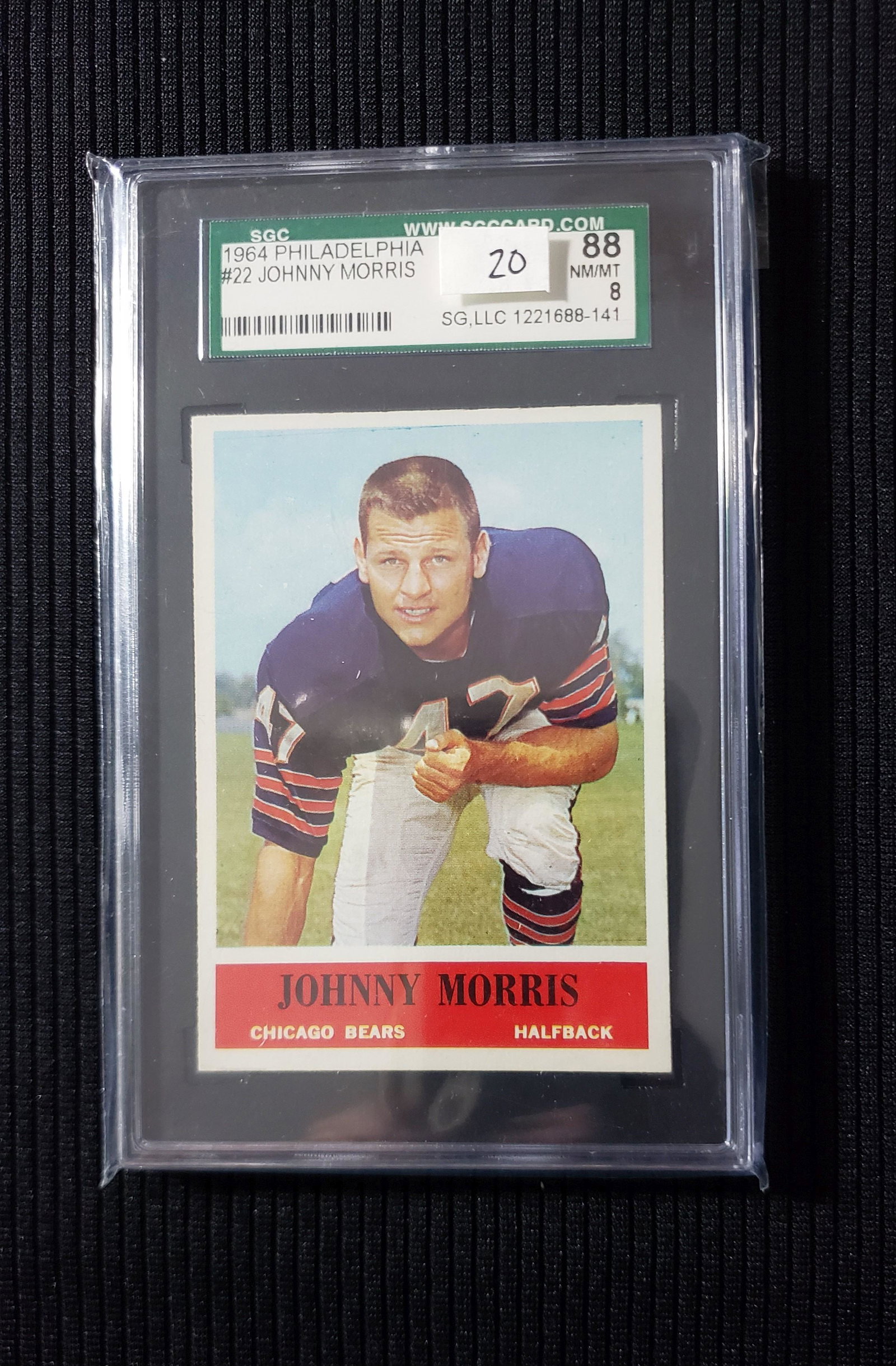 SGC 88 NM/MT 1964 PHILADELPHIA GUM, #22 JOHNNY MORRIS: SGC 88 NM/MT 1964 PHILADELPHIA #22 JOHNNY MORRIS BEARS