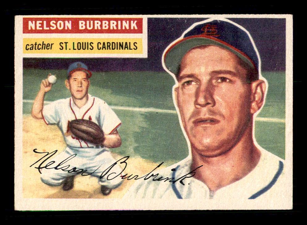 1956 Topps White Back #27 Nelson Burbrink CARDINALS: 1956 Topps White Back #27 Nelson Burbrink CARDINALS ROOKIE CARD