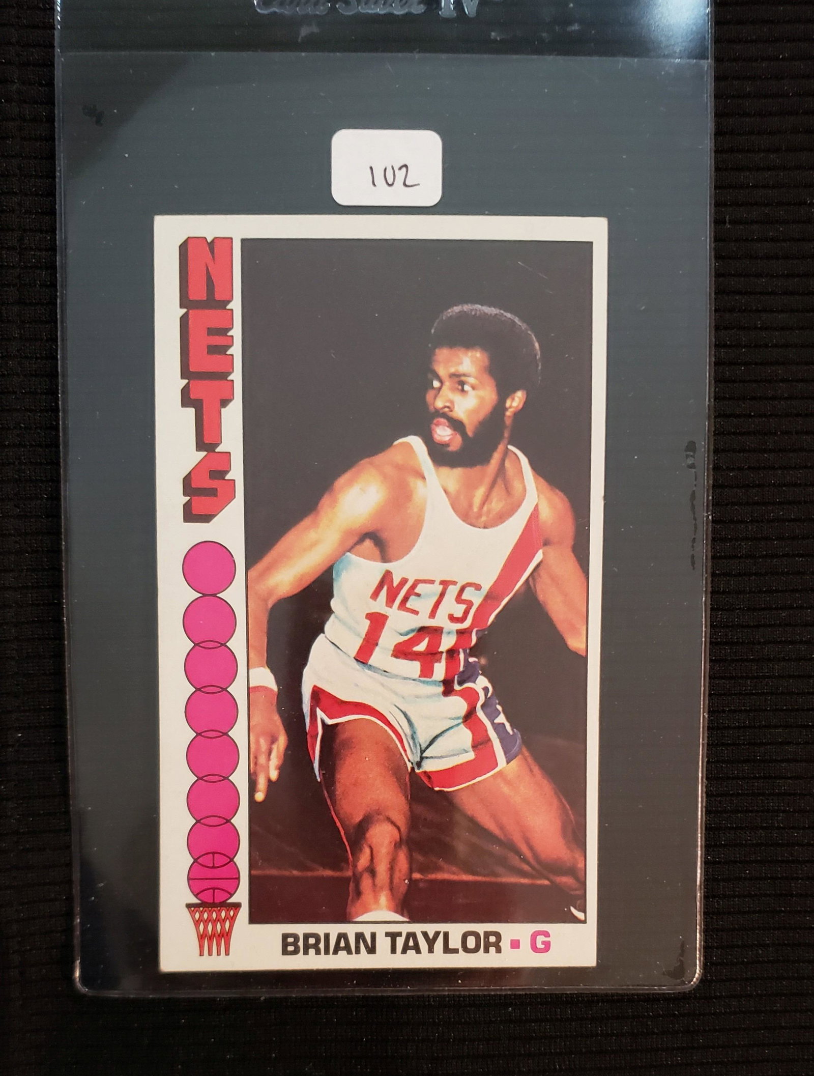 VINTAGE BASKETBALL CARDS 1976 TOPPS JUMBO: BRIAN TAYLOR NEW JERSEY NETS CARD #73